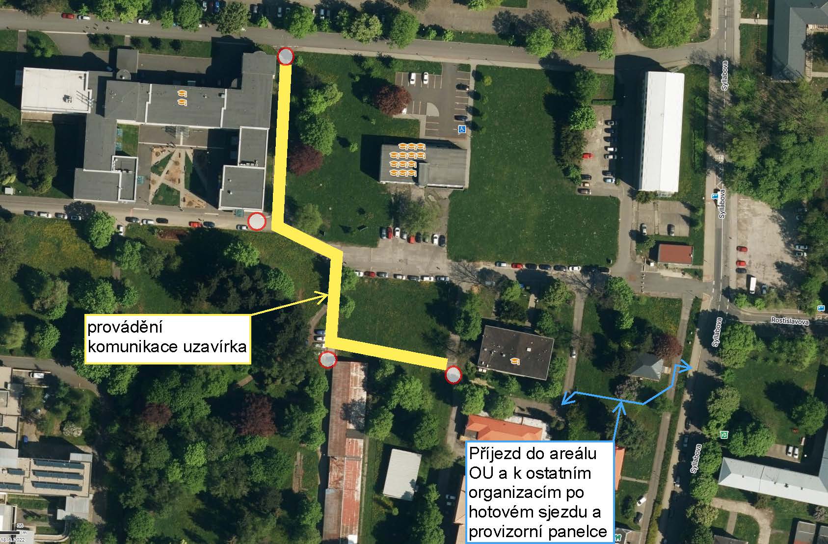 mapa Uzavírka