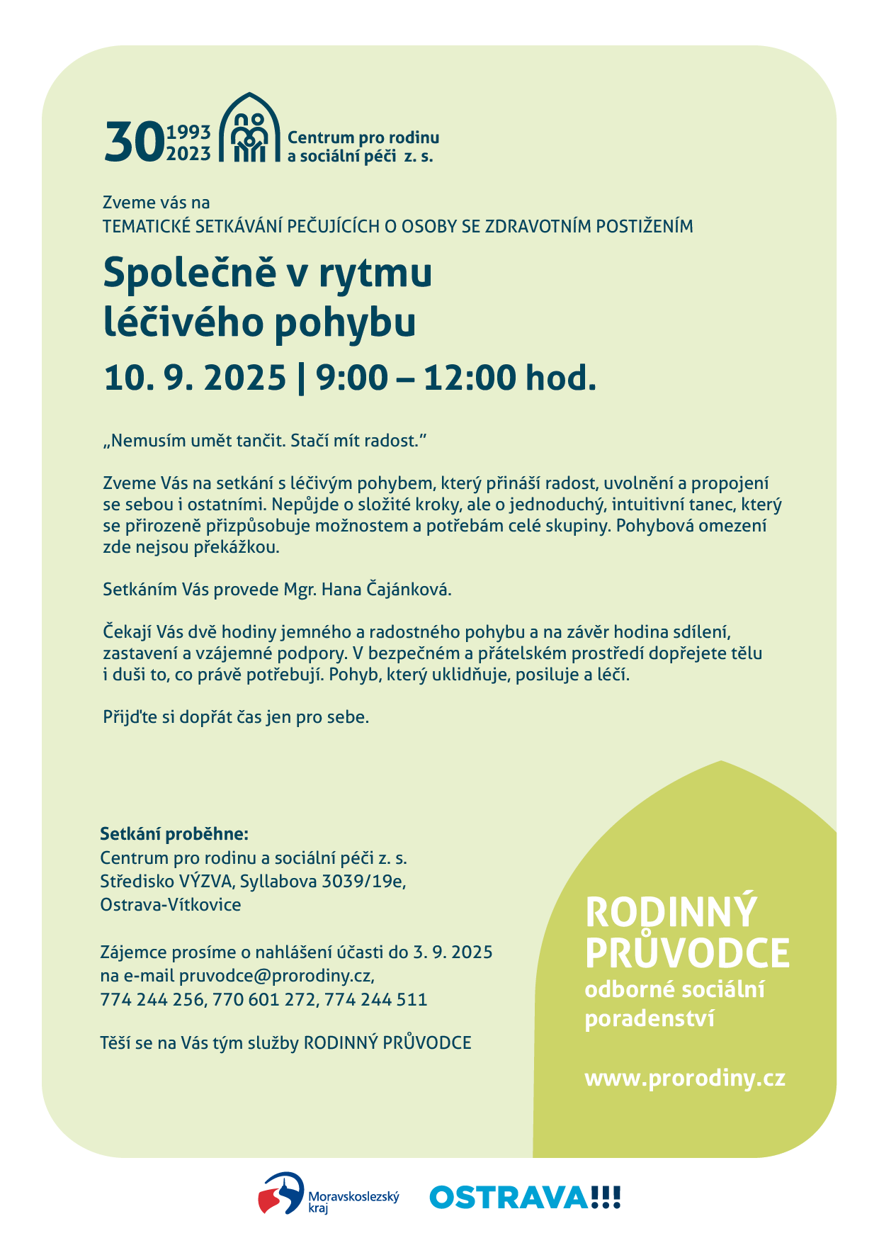 plakát Společně v rytmu léčivého pohybu