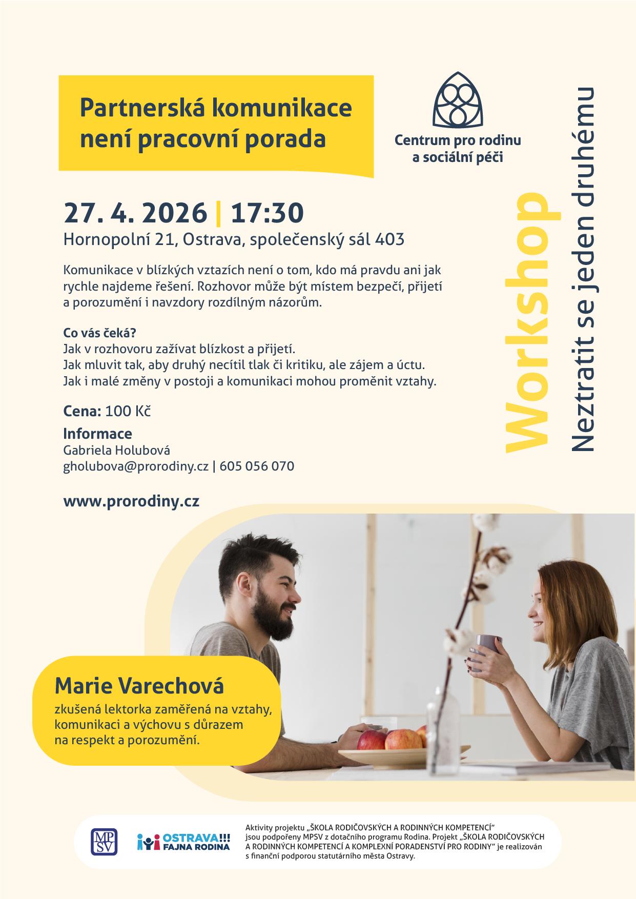 plakát Partnerská komunikace není pracovní porada