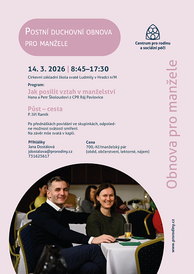 plakát Postní duchovní obnova pro manžele