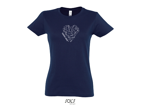 obrázek Tričko dámské se srdíčkem tmavě modré
