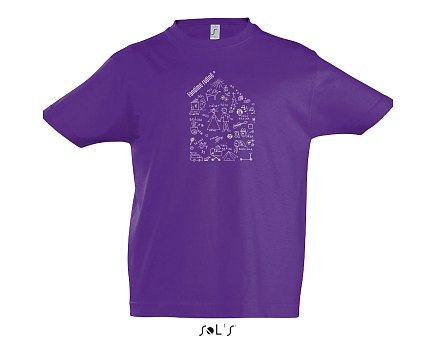 obrázek Tričko dětské s domečkem fialové