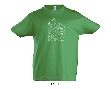 obrázek Tričko dětské s domečkem zelené