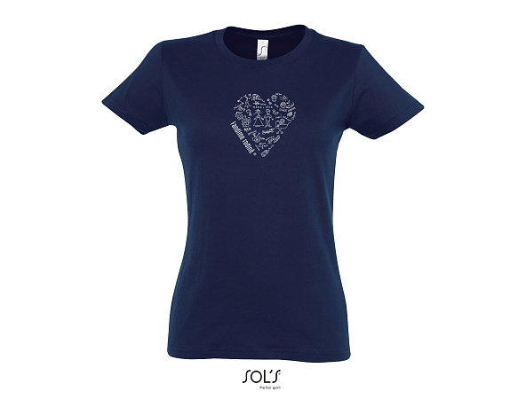 obrázek Tričko dámské se srdíčkem tmavě modré
