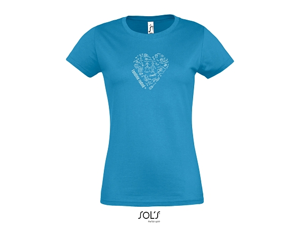 obrázek Tričko dámské se srdíčkem modré